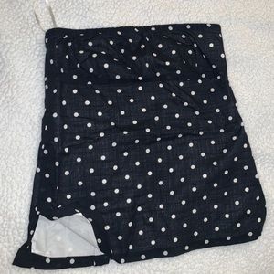 J. Crew Black and white polka dot strapless top